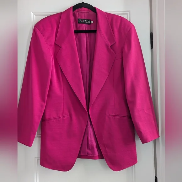 Escada Margaretha Ley Vintage Designer Barbie Pink Fuchsia Blazer 34 - Picture 1 of 10